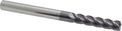 Accupro - 1/4", 4 Flute, Single End, Solid Carbide, 0.02" Corner Radius End Mill - 3" OAL, 40° Helix, Right Hand Flute, 1-1/8" LOC, Right Hand Cut - Eagle Tool & Supply