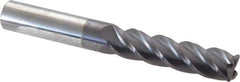 Accupro - 1/2", 4 Flute, Single End, Solid Carbide, 0.045" Corner Radius End Mill - 4" OAL, 40° Helix, Right Hand Flute, 2" LOC, Right Hand Cut - Eagle Tool & Supply