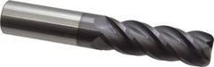 Accupro - 1", 4 Flute, Single End, Solid Carbide, 1/8" Corner Radius End Mill - 6" OAL, 40° Helix, Right Hand Flute, 3" LOC, Right Hand Cut - Eagle Tool & Supply