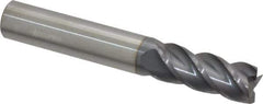 Accupro - 5/16", 4 Flute, Single End, Solid Carbide, 0.09" Corner Radius End Mill - 4" OAL, 40° Helix, Right Hand Flute, 1-5/8" LOC, Right Hand Cut - Eagle Tool & Supply