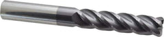 Accupro - 3/4", 4 Flute, Single End, Solid Carbide, 1/8" Corner Radius End Mill - 6" OAL, 40° Helix, Right Hand Flute, 3" LOC, Right Hand Cut - Eagle Tool & Supply