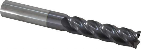 Accupro - 3/4", 4 Flute, Single End, Solid Carbide, 0.02" Corner Radius End Mill - 6" OAL, 40° Helix, Right Hand Flute, 3" LOC, Right Hand Cut - Eagle Tool & Supply