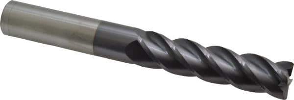 Accupro - 3/4", 4 Flute, Single End, Solid Carbide, 0.045" Corner Radius End Mill - 6" OAL, 40° Helix, Right Hand Flute, 3" LOC, Right Hand Cut - Eagle Tool & Supply