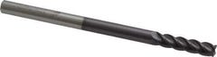Accupro - 1/4", 4 Flute, Single End, Solid Carbide, 0.03" Corner Radius End Mill - 4" OAL, 40° Helix, Right Hand Flute, 1" LOC, Right Hand Cut - Eagle Tool & Supply
