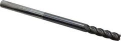 Accupro - 1/4", 4 Flute, Single End, Solid Carbide, 0.06" Corner Radius End Mill - 4" OAL, 40° Helix, Right Hand Flute, 1" LOC, Right Hand Cut - Eagle Tool & Supply