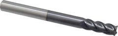 Accupro - 3/8", 4 Flute, Single End, Solid Carbide, 0.01" Corner Radius End Mill - 4" OAL, 40° Helix, Right Hand Flute, 1" LOC, Right Hand Cut - Eagle Tool & Supply