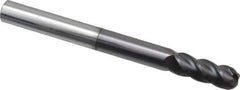 Accupro - 3/8", 4 Flute, Single End, Solid Carbide, 1/8" Corner Radius End Mill - 4" OAL, 40° Helix, Right Hand Flute, 1" LOC, Right Hand Cut - Eagle Tool & Supply