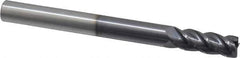 Accupro - 3/8", 4 Flute, Single End, Solid Carbide, 0.02" Corner Radius End Mill - 4" OAL, 40° Helix, Right Hand Flute, 1" LOC, Right Hand Cut - Eagle Tool & Supply