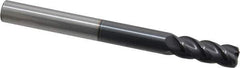 Accupro - 3/8", 4 Flute, Single End, Solid Carbide, 0.06" Corner Radius End Mill - 4" OAL, 40° Helix, Right Hand Flute, 1" LOC, Right Hand Cut - Eagle Tool & Supply