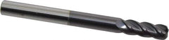 Accupro - 3/8", 4 Flute, Single End, Solid Carbide, 0.09" Corner Radius End Mill - 4" OAL, 40° Helix, Right Hand Flute, 1" LOC, Right Hand Cut - Eagle Tool & Supply