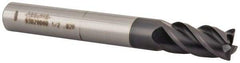 Accupro - 1/2", 4 Flute, Single End, Solid Carbide, 0.02" Corner Radius End Mill - 4" OAL, 40° Helix, Right Hand Flute, 1" LOC, Right Hand Cut - Eagle Tool & Supply