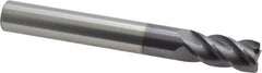 Accupro - 1/2", 4 Flute, Single End, Solid Carbide, 0.03" Corner Radius End Mill - 4" OAL, 40° Helix, Right Hand Flute, 1" LOC, Right Hand Cut - Eagle Tool & Supply