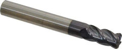 Accupro - 1/2", 4 Flute, Single End, Solid Carbide, 0.09" Corner Radius End Mill - 4" OAL, 40° Helix, Right Hand Flute, 1" LOC, Right Hand Cut - Eagle Tool & Supply