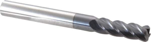 Accupro - 5/8", 4 Flute, Single End, Solid Carbide, 1/8" Corner Radius End Mill - 6" OAL, 40° Helix, Right Hand Flute, 2" LOC, Right Hand Cut - Eagle Tool & Supply