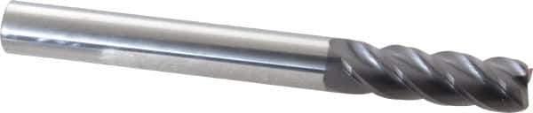 Accupro - 5/8", 4 Flute, Single End, Solid Carbide, 0.03" Corner Radius End Mill - 6" OAL, 40° Helix, Right Hand Flute, 2" LOC, Right Hand Cut - Eagle Tool & Supply
