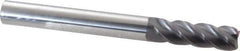 Accupro - 5/8", 4 Flute, Single End, Solid Carbide, 0.03" Corner Radius End Mill - 6" OAL, 40° Helix, Right Hand Flute, 2" LOC, Right Hand Cut - Eagle Tool & Supply
