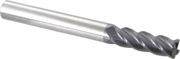 Accupro - 5/8", 4 Flute, Single End, Solid Carbide, 0.06" Corner Radius End Mill - 6" OAL, 40° Helix, Right Hand Flute, 2" LOC, Right Hand Cut - Eagle Tool & Supply