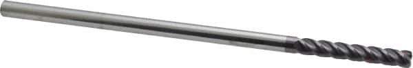 Accupro - 1/4", 4 Flute, Single End, Solid Carbide, 0.03" Corner Radius End Mill - 6" OAL, 40° Helix, Right Hand Flute, 1-1/2" LOC, Right Hand Cut - Eagle Tool & Supply