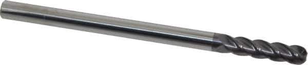 Accupro - 3/8", 4 Flute, Single End, Solid Carbide, 1/8" Corner Radius End Mill - 6" OAL, 40° Helix, Right Hand Flute, 1-1/2" LOC, Right Hand Cut - Eagle Tool & Supply