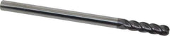 Accupro - 3/8", 4 Flute, Single End, Solid Carbide, 1/8" Corner Radius End Mill - 6" OAL, 40° Helix, Right Hand Flute, 1-1/2" LOC, Right Hand Cut - Eagle Tool & Supply