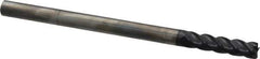 Accupro - 3/8", 4 Flute, Single End, Solid Carbide, 0.03" Corner Radius End Mill - 6" OAL, 40° Helix, Right Hand Flute, 1-1/2" LOC, Right Hand Cut - Eagle Tool & Supply