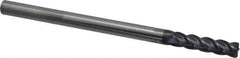 Accupro - 3/8", 4 Flute, Single End, Solid Carbide, 0.045" Corner Radius End Mill - 6" OAL, 40° Helix, Right Hand Flute, 1-1/2" LOC, Right Hand Cut - Eagle Tool & Supply