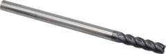 Accupro - 3/8", 4 Flute, Single End, Solid Carbide, 0.06" Corner Radius End Mill - 6" OAL, 40° Helix, Right Hand Flute, 1-1/2" LOC, Right Hand Cut - Eagle Tool & Supply