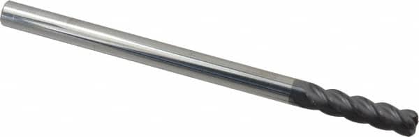 Accupro - 3/8" Diam 4 Flute Solid Carbide 0.09" Corner Radius End Mill - Eagle Tool & Supply