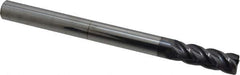 Accupro - 1/2", 4 Flute, Single End, Solid Carbide, 0.02" Corner Radius End Mill - 6" OAL, 40° Helix, Right Hand Flute, 1-1/2" LOC, Right Hand Cut - Eagle Tool & Supply