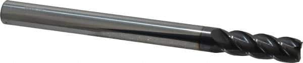 Accupro - 1/2", 4 Flute, Single End, Solid Carbide, 0.03" Corner Radius End Mill - 6" OAL, 40° Helix, Right Hand Flute, 1-1/2" LOC, Right Hand Cut - Eagle Tool & Supply