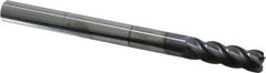 Accupro - 1/2", 4 Flute, Single End, Solid Carbide, 0.045" Corner Radius End Mill - 6" OAL, 40° Helix, Right Hand Flute, 1-1/2" LOC, Right Hand Cut - Eagle Tool & Supply