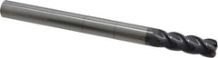 Accupro - 1/2", 4 Flute, Single End, Solid Carbide, 0.09" Corner Radius End Mill - 6" OAL, 40° Helix, Right Hand Flute, 1-1/2" LOC, Right Hand Cut - Eagle Tool & Supply