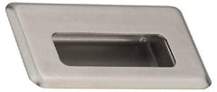 Sugatsune - 94mm Overall Width x 60mm Overall Height, 12mm Recess Depth, Satin Sheet Metal Recessed Pull with M4 Nut - 304 Stainless Steel, 43mm Recess Height, 61mm Recess Width, 76mm Center to Center, M4 Thread - Eagle Tool & Supply