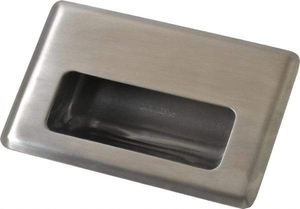 Sugatsune - 138mm Overall Width x 88mm Overall Height, 21mm Recess Depth, Satin Sheet Metal Recessed Pull with M4 Stud - 304 Stainless Steel, 62mm Recess Height, 96mm Recess Width, 110mm Center to Center, M4 Thread - Eagle Tool & Supply