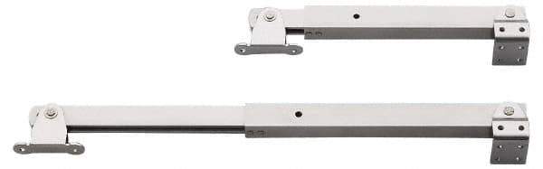 Sugatsune - 15-49/64" OAL x 1-25/32" Wide, 154 Lb Capacity, Heavy Duty Lid Stay - Only One Stay per Lid Required, 7/32" Mounting Hole Diam, 90° Max Opening, Satin 304 Stainless Steel - Eagle Tool & Supply