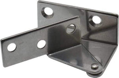 Sugatsune - 1-7/64" Long x 1-37/64" Wide x 1-1/2" Thick, Plain 430 Stainless Steel, Right Hand Overlay Door Pivot Hinge - 3" Pin Diam, 6 Holes, 1 Knuckle, 3.9 Lb Capacity, 18" Leaf Height - Eagle Tool & Supply