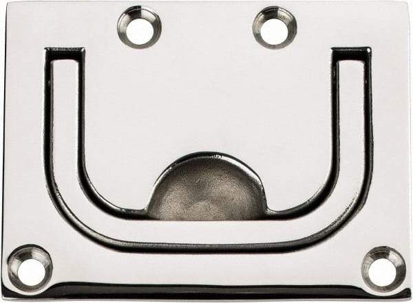 Sugatsune - Polished Finish 316 Stainless Steel Trap Door Ring - 1/4" Mortise Depth, 2-1/4" High x 3" Wide - Eagle Tool & Supply