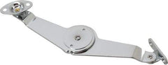 Sugatsune - 5-27/64" OAL x 1-7/64" Wide, 7 Lb Capacity, Lid Stay with Catch - Left Side, 9/64" Mounting Hole Diam, 90° Max Opening, Chrome Finished Steel, Brass & Nylon - Eagle Tool & Supply