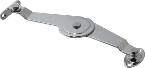 Sugatsune - 5-27/64" OAL x 1-7/64" Wide, 7 Lb Capacity, Lid Stay with Catch - Right Side, 9/64" Mounting Hole Diam, 90° Max Opening, Chrome Finished Steel, Brass & Nylon - Eagle Tool & Supply