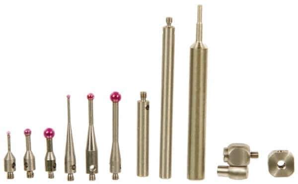 SPI - 11 Piece, CMM Stylus Kit - Include 2 Stylus Extensions, 6 Ruby Ball Stylus, 8mm Swivel, Cross Head, Custom Fit Case, Stylus Wrench - Eagle Tool & Supply
