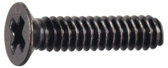 Made in USA - #4-40 UNC, 5/8" OAL Phillips Drive Machine Screw - Flat Head, Grade 300 Stainless Steel, Black Oxide Finish, Without Washer - Eagle Tool & Supply