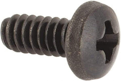 Made in USA - #4-40 UNC, 1/4" Length Under Head Phillips Drive Machine Screw - Pan Head, Grade 300 Stainless Steel, Black Oxide Finish, Without Washer - Eagle Tool & Supply