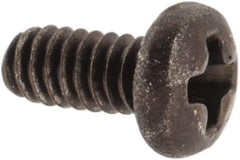 Made in USA - #2-56 UNC, 3/16" Length Under Head Phillips Drive Machine Screw - Pan Head, Grade 300 Stainless Steel, Black Oxide Finish, Without Washer - Eagle Tool & Supply