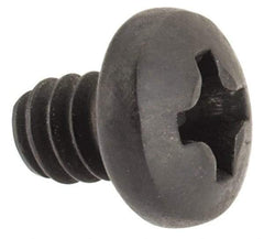 Made in USA - #6-32 UNC, 3/16" Length Under Head Phillips Drive Machine Screw - Pan Head, Grade 300 Stainless Steel, Black Oxide Finish, Without Washer - Eagle Tool & Supply
