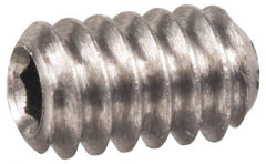 Made in USA - 1/4-28 UNF, 3/16" OAL, Cup Point Set Screw - Grade 303 Stainless Steel, 1/8" Key - Eagle Tool & Supply
