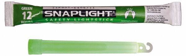 Cyalume - 10 Piece Green Chemical Lightstick - 6 Inch Long, 12 Hours Illumination Time, Nonflammable, Nontoxic and Waterproof, Snap and Shake Activation Method - Eagle Tool & Supply
