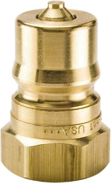 Parker - 1/8-27 NPTF Brass Hydraulic Hose Female Pipe Thread Nipple - 1,000 psi, 0.8 GPM, Series 60 - Eagle Tool & Supply