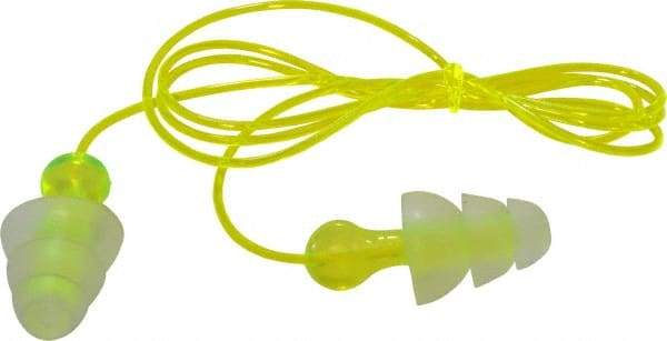 3M - Reusable, Corded, 26 dB, Flange Earplugs - Translucent, 100 Pairs - Eagle Tool & Supply