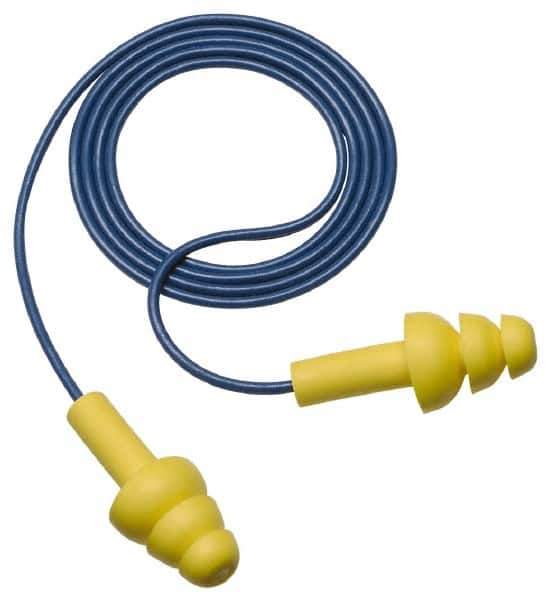 3M - Reusable, Corded, 25 dB, Cone Earplugs - Yellow, 200 Pairs - Eagle Tool & Supply