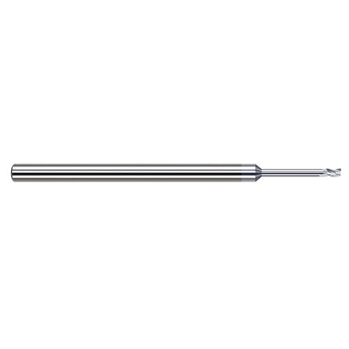 Variable Helix End Mills for Aluminum Alloys - 0.1562″ (5/32″) Cutter Diameter × 0.2350″ Length of Cut × 0.7500″ (3/4″) Reach Carbide Square End Mill for Aluminum Alloys, 3 Flutes, TiB2 Coated - Exact Industrial Supply